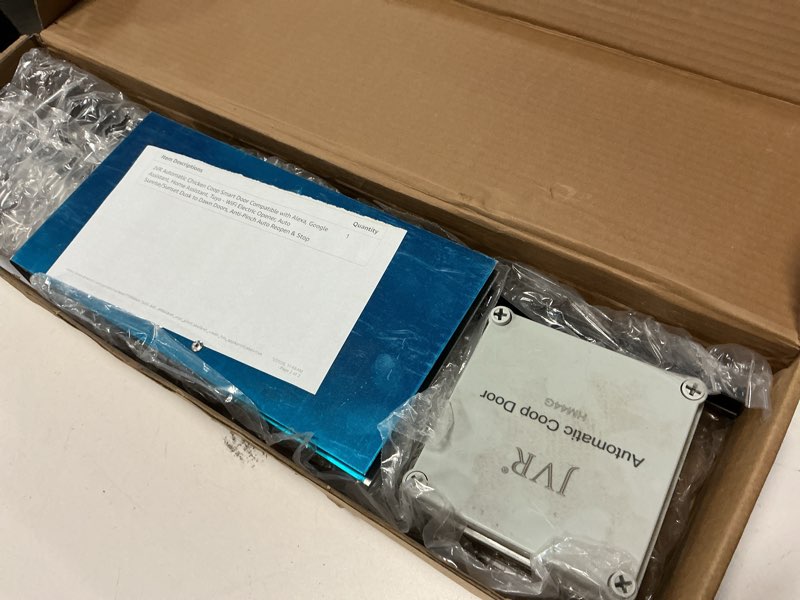 Condition photo showing Good Condition for JVR Automatic Chicken Coop Smart Door Compatible with Alexa, Google Assistant, Home Assistant, Tuya - WiFi Electric Opener, Auto Sunrise/Sunset Dusk to Dawn Doors, Anti-Pinch Auto Reopen & Stop Small