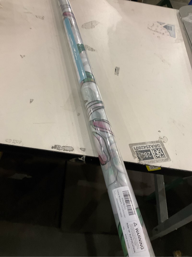 Condition photo showing New/Like New for Coavas Decorative Window Privacy Film, Heat Control Sun Blocking Stained Glass Window Film, Floral Design Static Cling, Non Adhesive Windows Tint for Bathroom Front Door(Vinyl, 17.5" x 78.7 ") 17.5 x 78.7 inch Blue