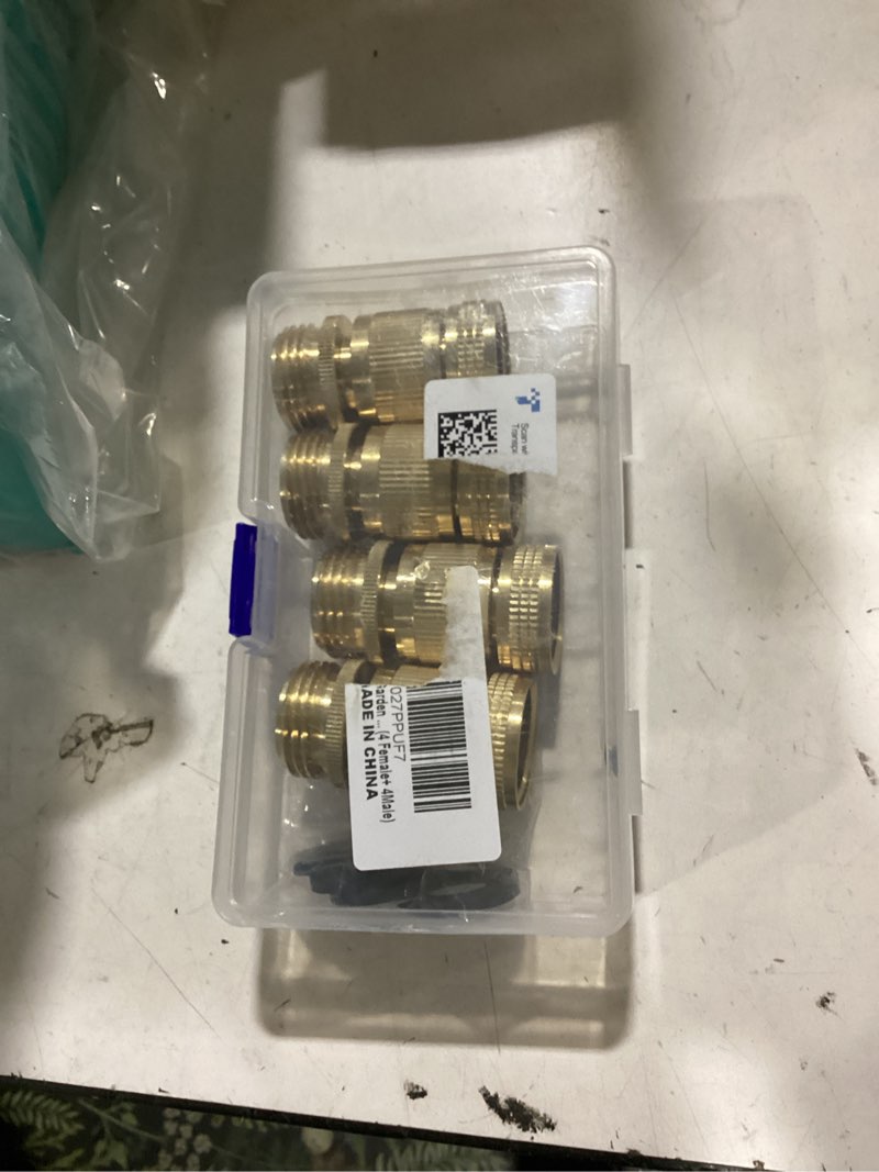 Condition photo showing New/Like New for hqmpc male garden hose quick connect solid brass quick connector garden hose fitting water hose connectors 3/4 inch ght (4 female+ 4male) 4 sets