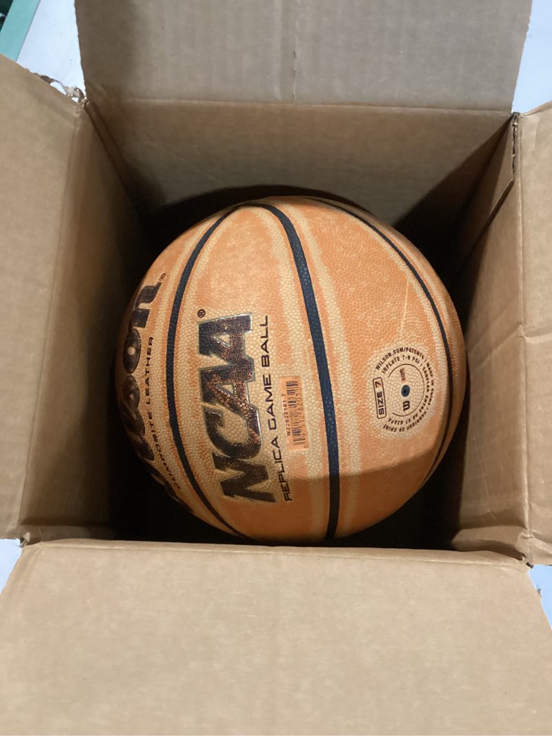 Condition photo showing As Is for wilson ncaa replica basketball - size 6-28.5" size 7 - 29.5"