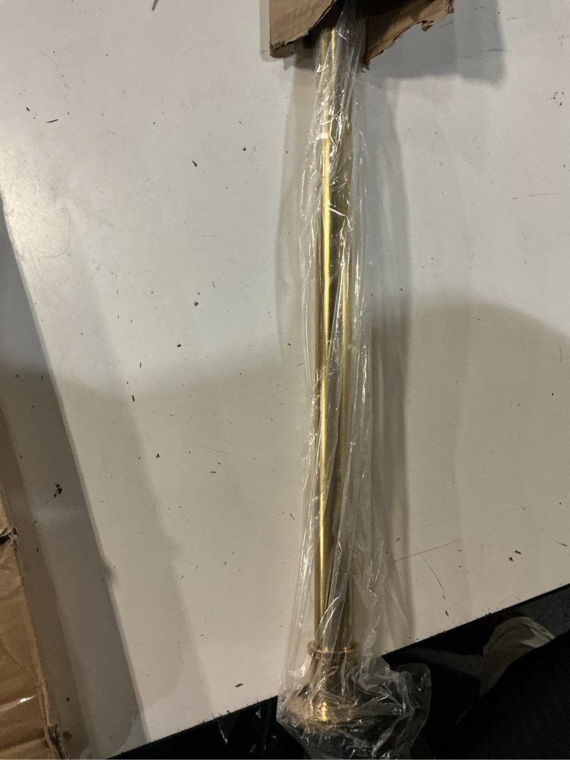 Condition photo showing Good Condition for briofox industrial shower curtain rod - rustproof non-slip 43-72 inches tension curtain rod for window or bathroom, sunglow gold 43-72 inch sunglow gold