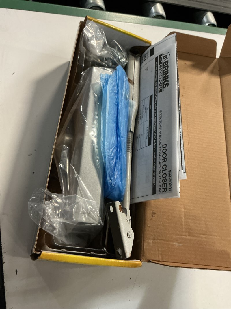 Condition photo showing As Is for brinks commercial medium duty aluminum commercial door closer