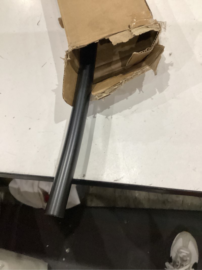 Condition photo showing Good Condition for curved shower curtain rod for bathroom 38-72 inches, adjustable length, curved shower rod, 0.9mm thickness, round shower curtain rods, rotate bracket for large shower space, need drilling, black