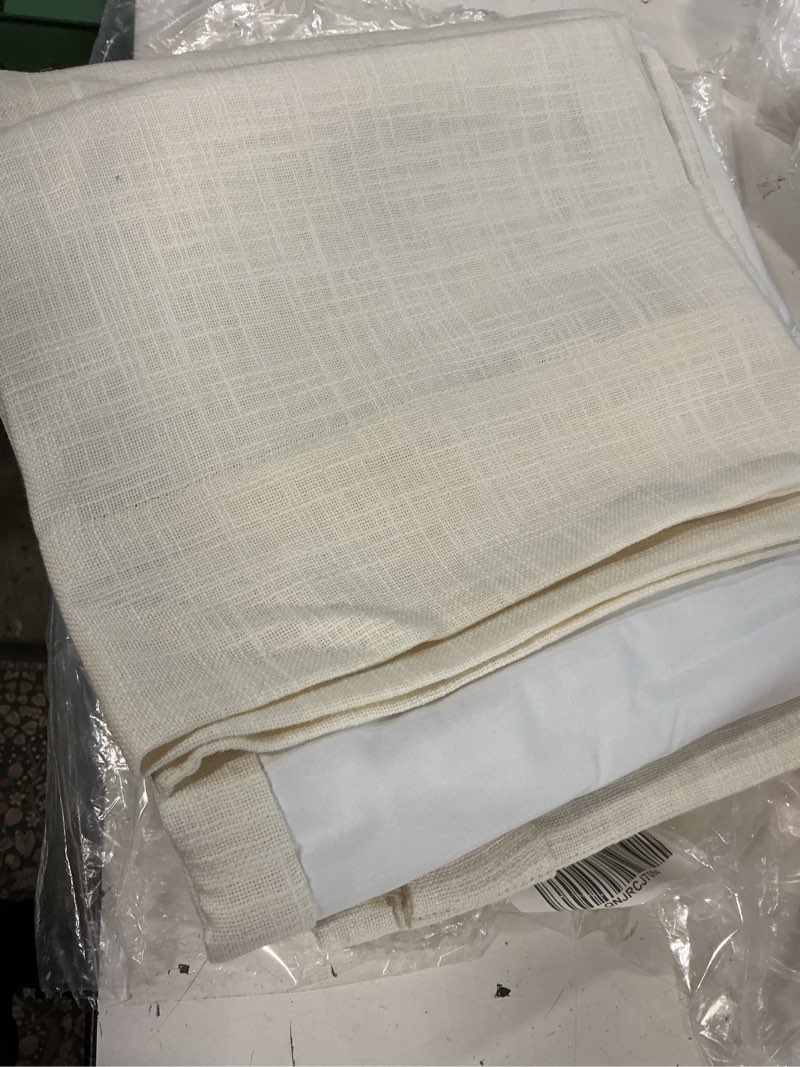 Condition photo showing Good Condition for quince textured cotton curtain ivory, 1 piece , 48x84 in 