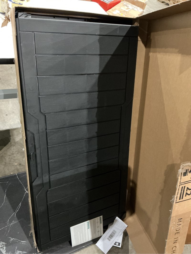 Condition photo showing Good Condition for yitahome 100 gallon outdoor storage box, large water resistant resin deck box, indoor outdoor lockable storage container for patio, garden, cushions, tools, equipment (black)