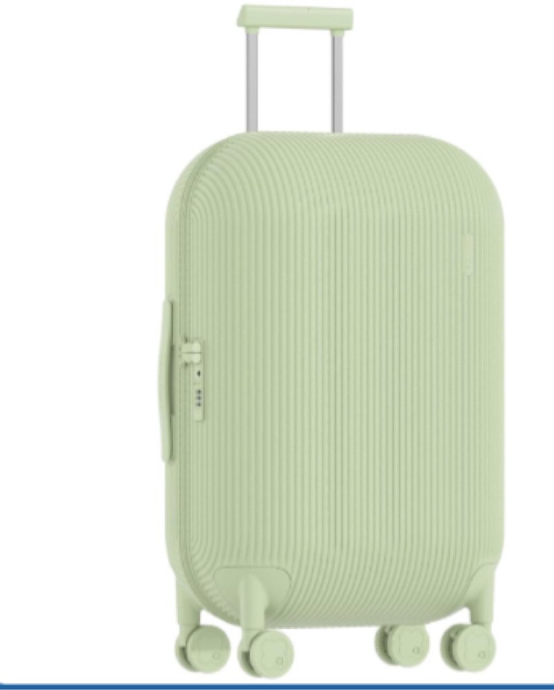artrips Checked Luggage 24 inch,Medium Suitcase with 8 Spinner Wheels,PC Lightweight Hardside Luggage with Cover Protector,Stripe Pattern Design,TSA Lock,Green,Checked-Medium 24-Inch,55L