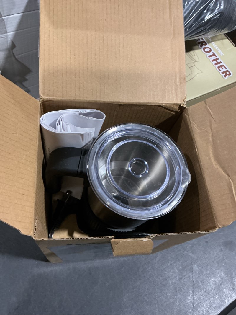 Condition photo showing Good Condition for Electric Touch Control Milk Frother and Steamer with Detachable Cup, Instant Foam Frother for Latte/Cappu Coffee, Hot Chocolate/Milk Maker, Stainless Steel, Anti-Burn, Dishwasher Safe, 2-Min Cooldown Black Small