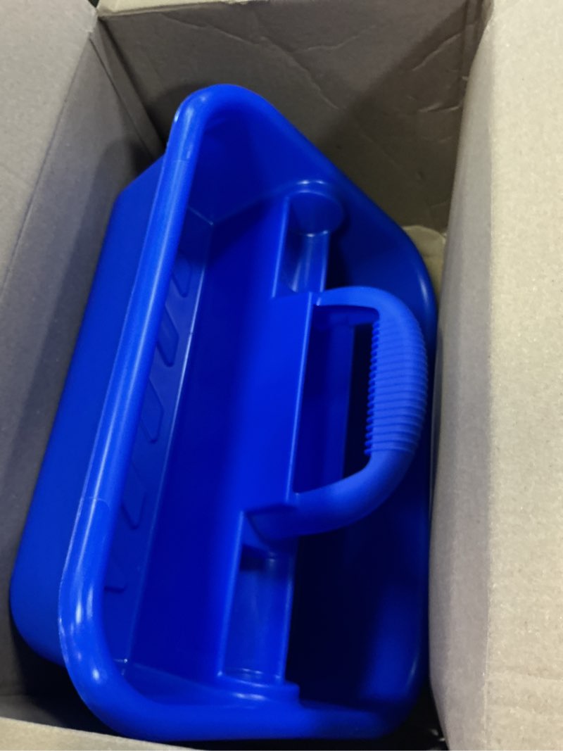 Condition photo showing Good Condition for Akro-Mils 09185 Plastic Tote Tool & Supply Cleaning Caddy with Handle, (18-3/8-Inch x 13-7/8-Inch x 9-Inch), Blue (09185BLUE) Blue 1