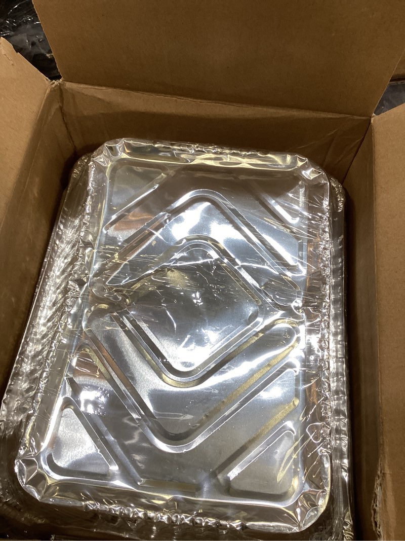 Condition photo showing Good Condition for Aluminum Pans with Lids (50-Pack, 8.5"×6") 2.25 LB Capacity Foil Food Containers with Lids - 50 Pans and 50 Cardboard Covers - Disposable Tin Foil Pans - for Baking, Meal Prep and Freezer, Takeout 2.25LB - 50 Pack