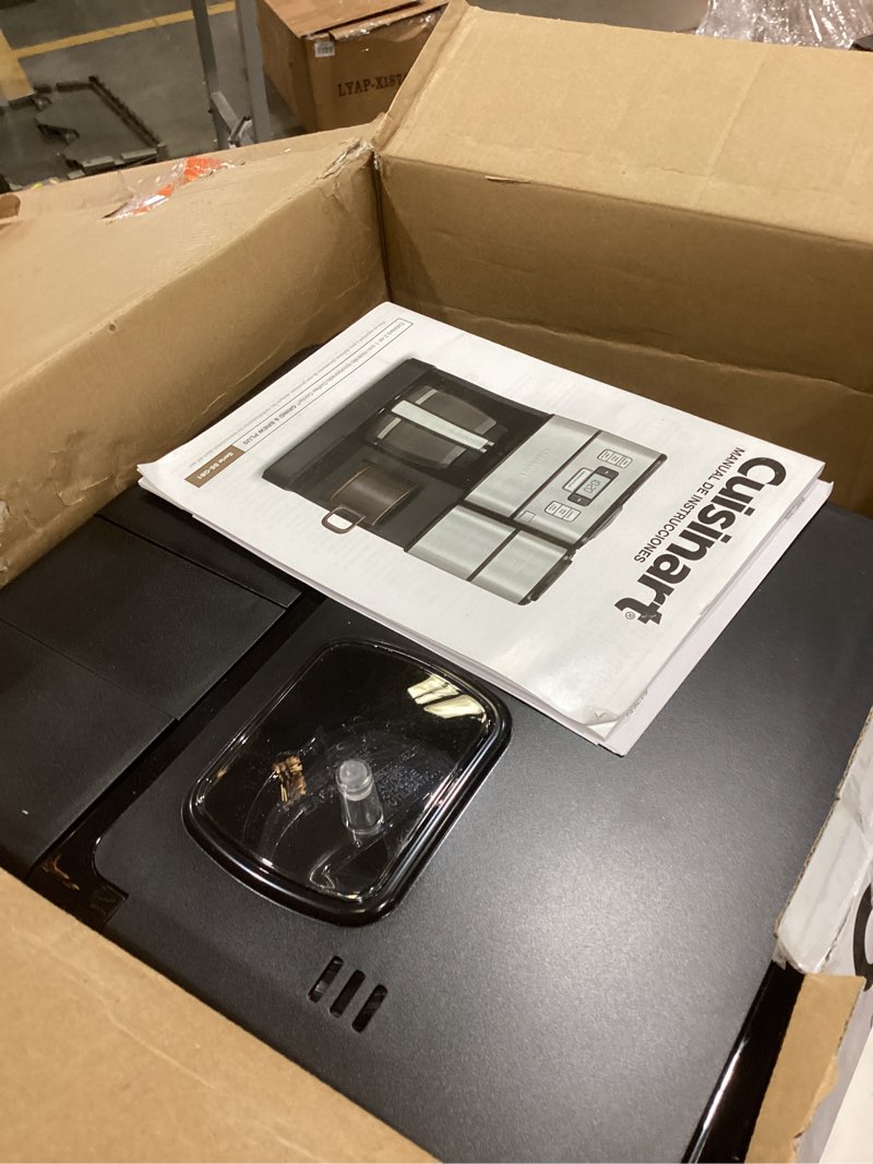 Condition photo showing As Is for cuisinart coffee center grind and brew plus, built-in coffee grinder, coffeemaker and single-serve brewer with 6oz, 8oz and 10oz serving size, black/silver, ss-gb1nas 12-cup glass grind & brew plus stainless