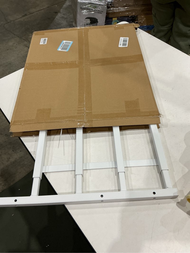 Condition photo showing New/Like New for fixed window safety guard 19”x 38” adjustable width prevents accidental falls, non-egress, tamper resistant screws included, white, single pack