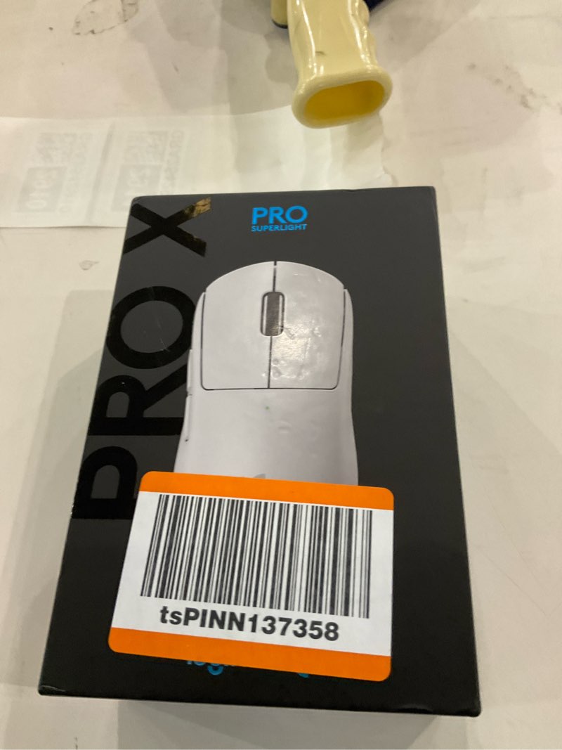 Condition photo showing New/Like New for Logitech G PRO X SUPERLIGHT Wireless Gaming Mouse, Ultra-Lightweight, HERO 25K Sensor, 25,600 DPI, 5 Programmable Buttons, Long Battery Life, Compatible with PC / Mac - White White Mouse