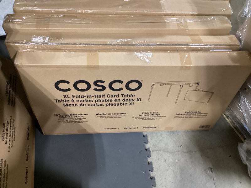 Condition photo showing Good Condition for coscoproducts cosco xl 38.5" fold-in-half card table w/handle, black, indoor & outdoor, wheelchair accessible