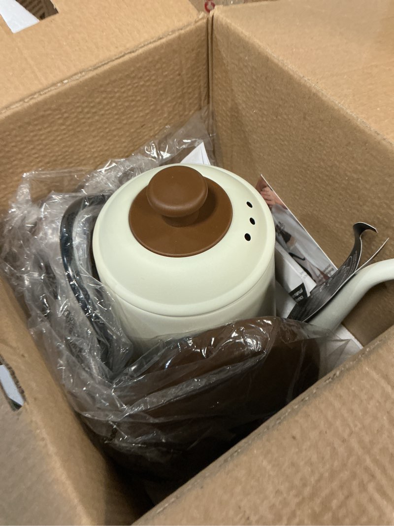 Condition photo showing Good Condition for gooseneck electric kettle, 1l water boiler, pour over coffee & tea, 1000w fast heating, stainless steel, auto shut-off & boil-dry protection, bpa-free (white)