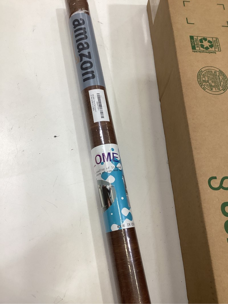 Condition photo showing As Is for Walnut Wood Contact Paper 31x157 inch Wood Peel and Stick Wallpaper Matt Thick Wooden Look Wallpaper Self-Adhesive Removable Wood Vinyl Wrap Wrap Furniture Decor Sticker for Countertop Cabinet