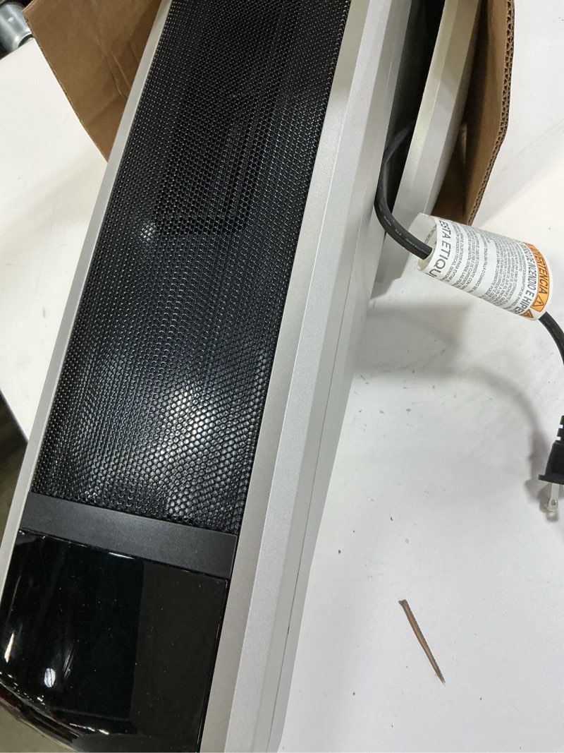 Condition photo showing As Is for Lasko Oscillating Digital Ceramic Tower Heater for Large Rooms, with Adjustable Thermostat, Timer and Remote Control, 29 Inches, 1500W, Black, 5586 Black 5586 Tower Heater space heater