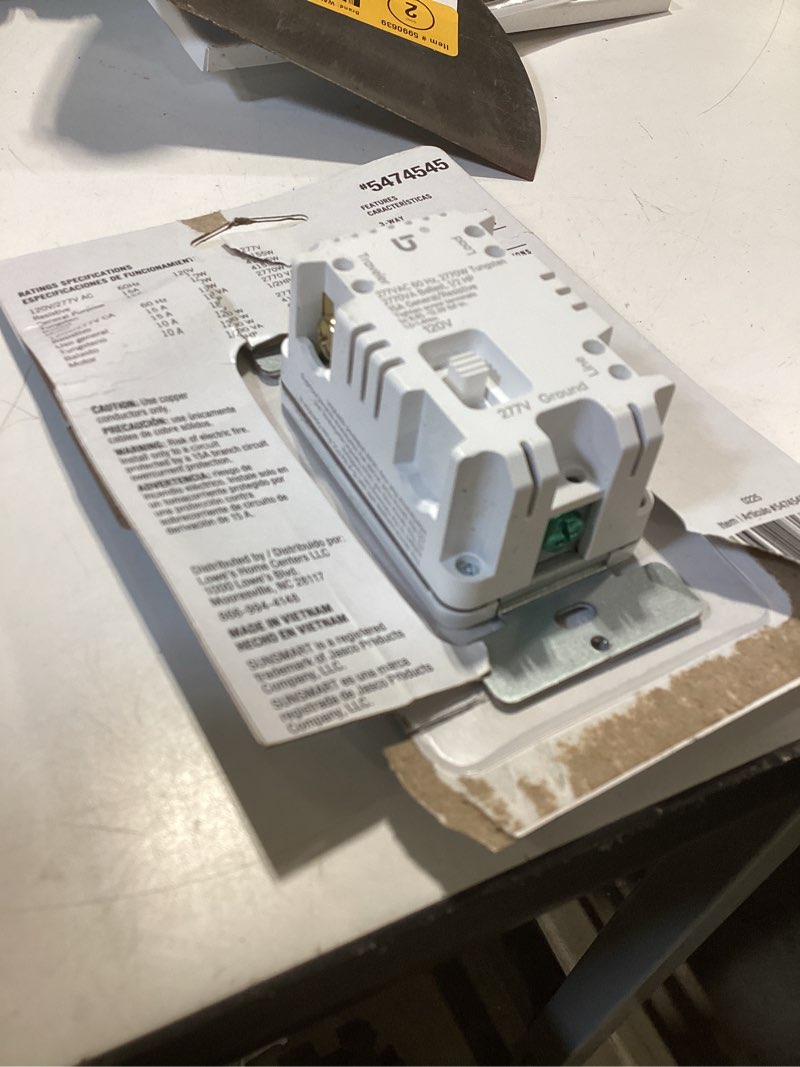 Condition photo showing As Is for utilitech 15 -amps 120-volt indoor programmable digital lighting timer