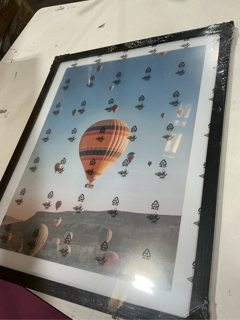 Condition photo showing New/Like New for 16x20 picture frame black with 14x18 mat for 40 x 50cm diamond art painting, display photo 14x18 with mat or 16 x 20 without mat, wall hanging large frame with plexiglass, black black 1