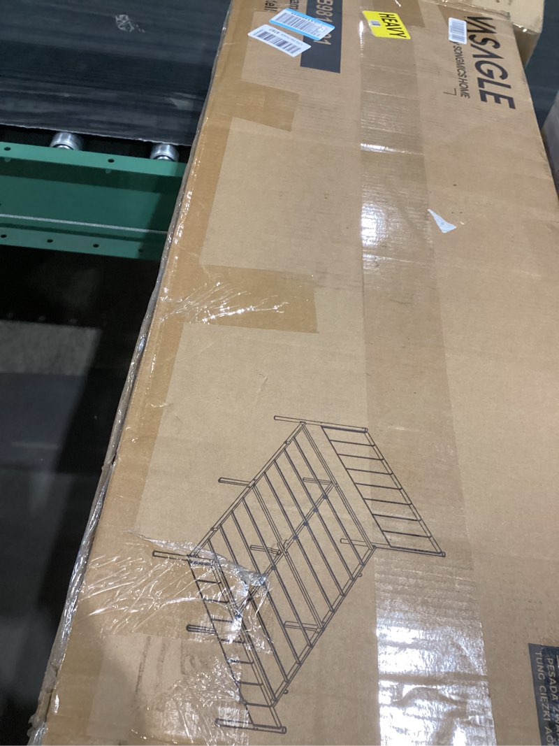 Condition photo showing Good Condition for VASAGLE Queen Bed Frame with Upholstered Headboard, Metal Bed Frame Queen Size with Footboard, 1100 lb Weight Capacity, Steel Slats, Easy Assembly, No Box Spring Needed, Dove Gray URMB981G01V1 Queen Dove Gray