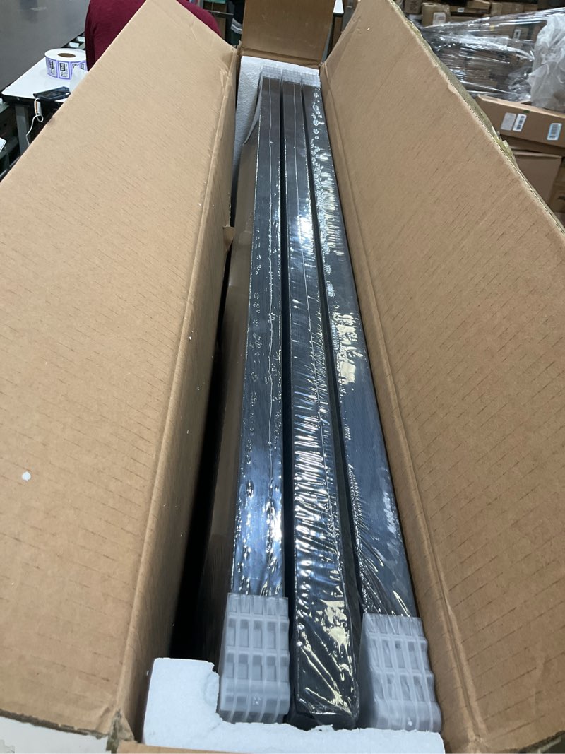 Condition photo showing Good Condition for Large 3D Textured Framed Black and White Abstract Wall Art for Living Room, 3 Piece Modern Artwork for Walls, Black White Minimalist Geometric Paintings for Hallway Office Wall Decor 24x36 In 24" W x 36" H x 3Pcs Black and White