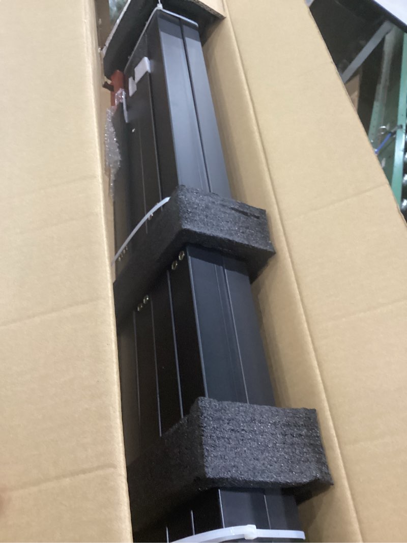 Condition photo showing New/Like New for vivosun 2-pack outdoor handrail, 3 step stair handrail, 40" x 36" fits 1 to 3 steps, wrought mattle iron handrail for concrete steps, porch steps, one-step assembly, 2 packs, black black 3 steps straight-square-2 pack