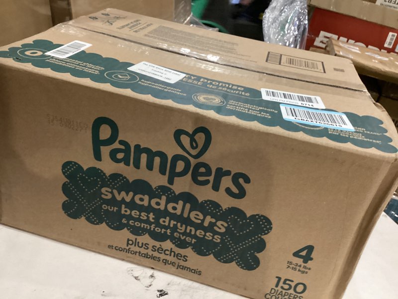 Condition photo showing New/Like New for Pampers Swaddlers Diapers, Size 4 (15-34 lbs), 150 Count, Absorbent, Keeps Baby Dry and Comfortable, Skin Safe Disposable Baby Diaper (Packaging May Vary) Size 4 150