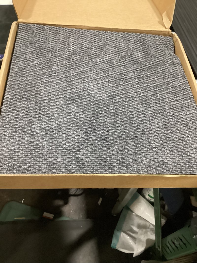 Condition photo showing Good Condition for gallatin hobnail - ash indoor/outdoor 18 x 18 in. peel and stick modular carpet tile square 