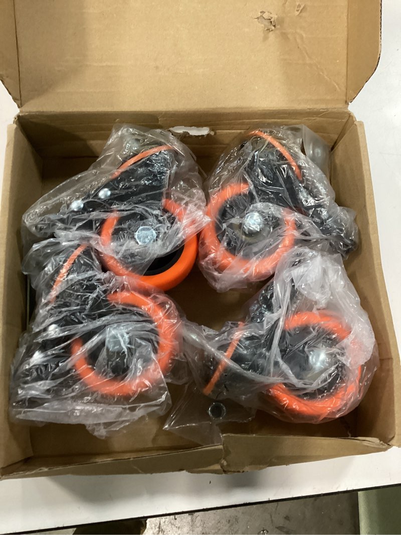 Condition photo showing As Is for caster wheels heavy duty 3 inch stem caster 1600lbs, threaded stem casters 3/8"-16 x 1(stem diameter 3/8", stem length 1"), safety locking caster set of 4, industrial castor wheels for cart,furniture 3/8"-16x1" 3 inch