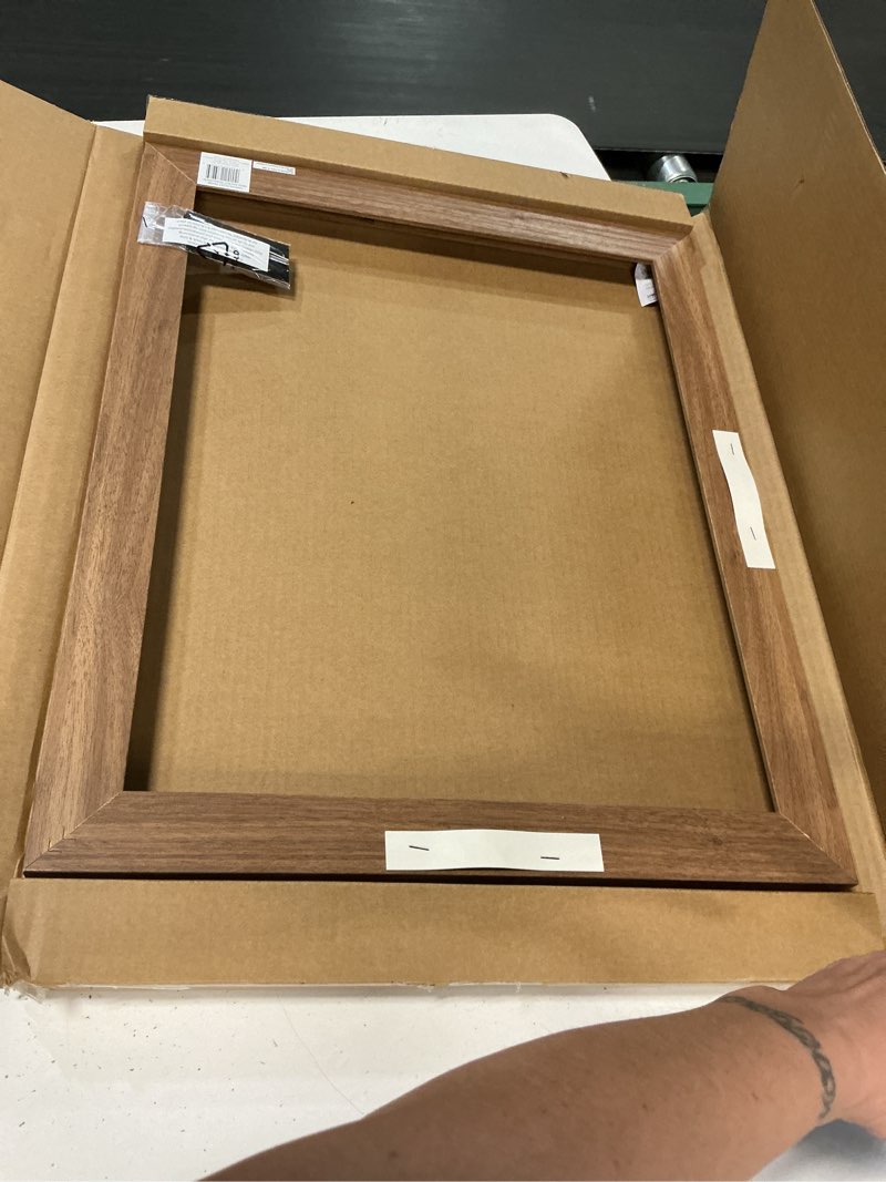 Condition photo showing New/Like New for mcs canvas float frames 16x20 frame, walnut woodgrain for finished canvases, vertical & horizontal wall hanging large with adhesive for canvas paintings (1-pack)