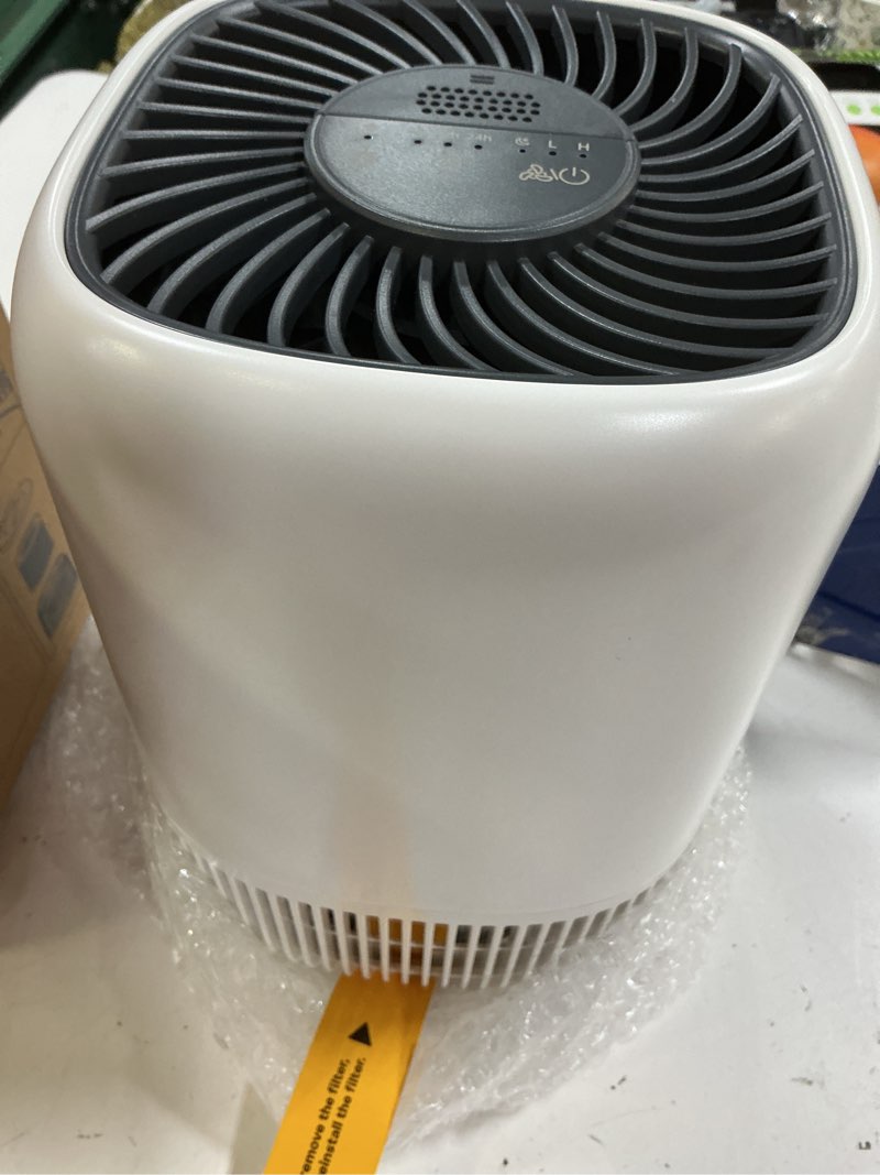 Condition photo showing Good Condition for air purifiers for home with h13 quiet hepa filter up to 1076 ft² for pet hair, odors, pollen, smoke, compact air cleaner with 3 speeds, timer, aroma quiet 360°intake filter, white
