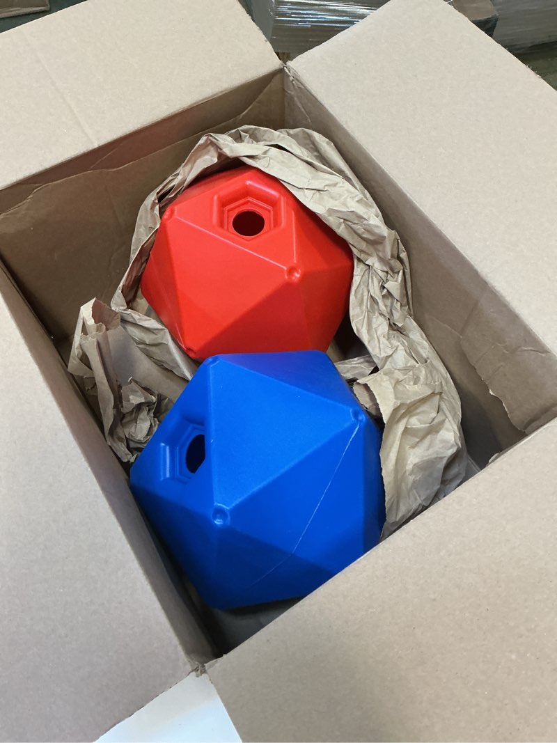 Condition photo showing New/Like New for 2 Pack Horse Ball Toys, 9" Horse Treat Ball Feeder & Stress Reliever for Stall Paddock, Slow Feed Enrichment Toys for Horses to Play (Blue Red)