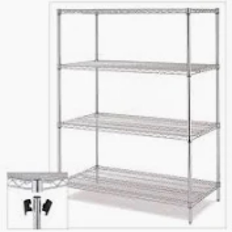 IZEUK 4-Tier Adjustable Heavy Duty Metal Wire Shelving Unit, Wide Storage Rack Organizer for Garage,