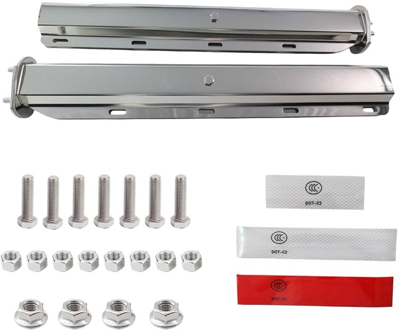 FUTAIHE Straight Spring Loaded Mud Flap Hanger Bracket Set 2-1/2" Bolt Spacing 29.5" Length Fit With