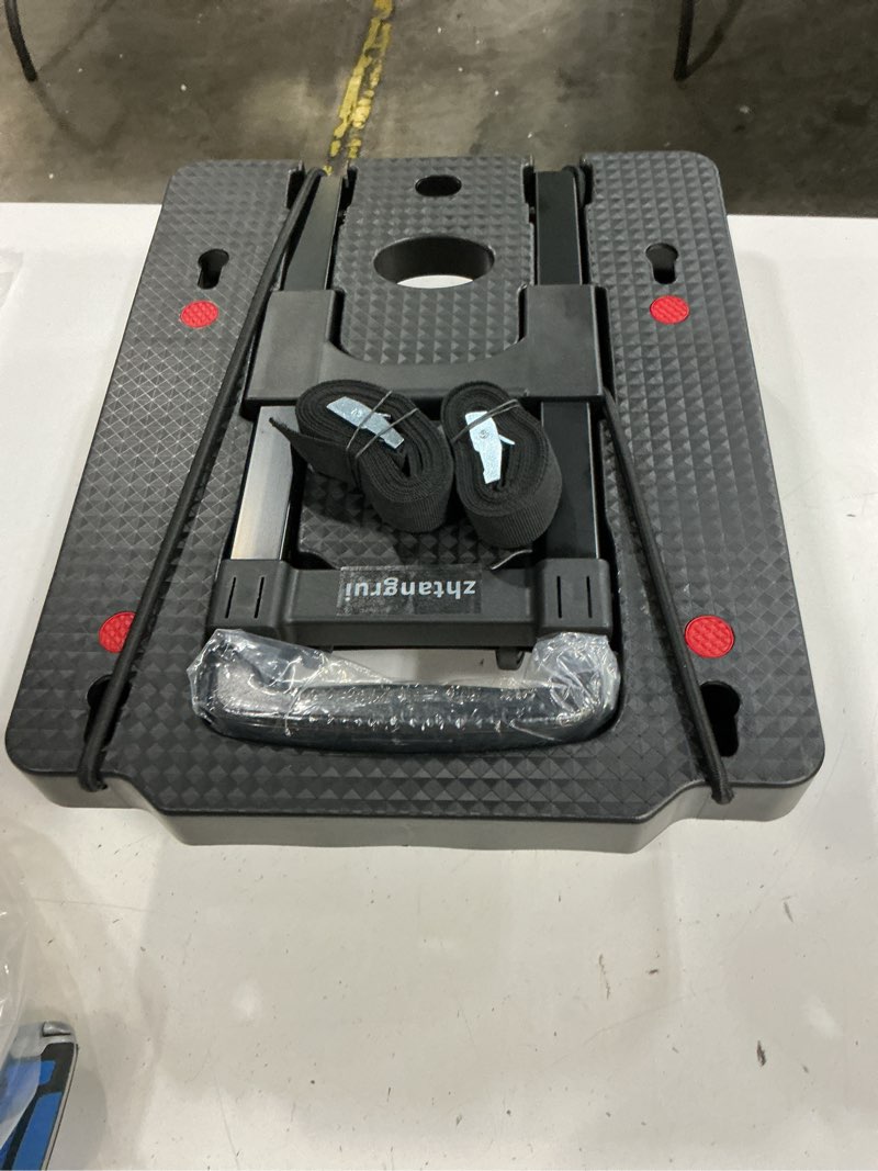 Condition photo showing Good Condition for car seat dolly for airport - carseat roller cart wheels for airplane - car seat travel cart carrier with straps foldable luggage trolley folding hand truck (black)