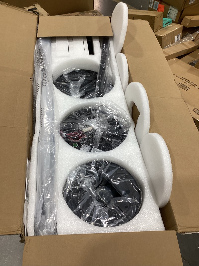 Condition photo showing New/Like New for 84 inch industrial hvls ceiling fan no light, large high cfm commercial fan with 8 aluminum metal blades, bldc motor big rooms outdoor fan wihtout lights for porch garage shop barn, matte black