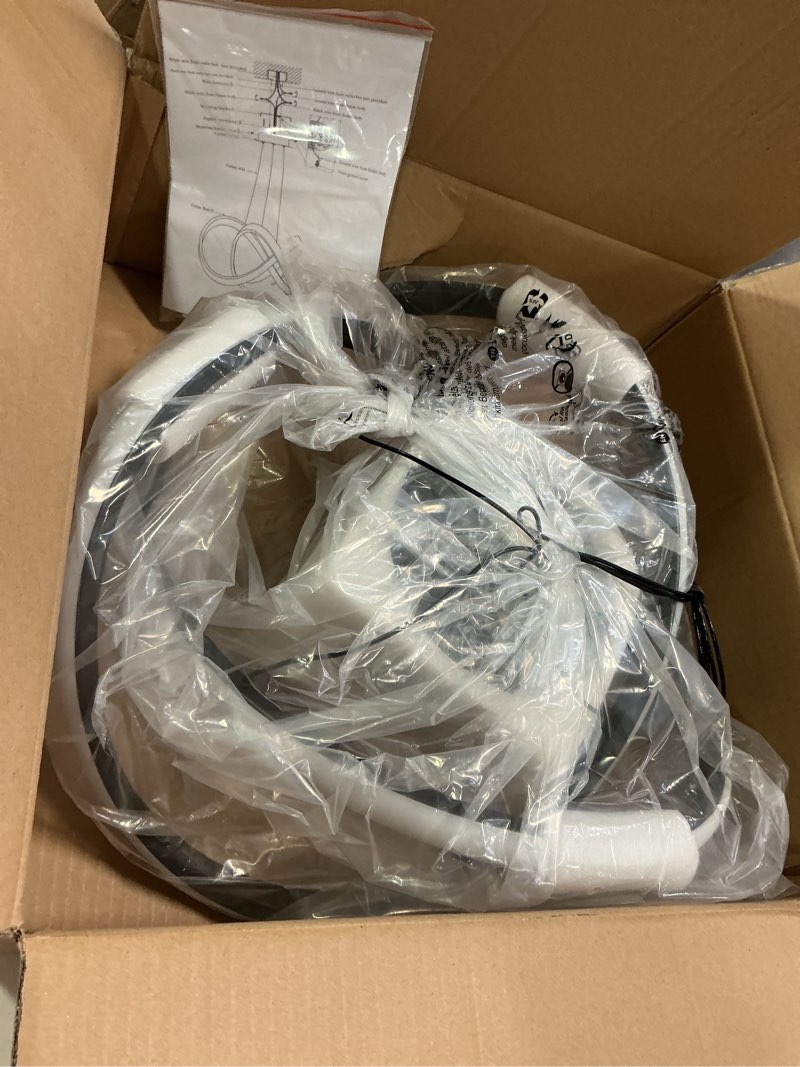 Condition photo showing New/Like New for MAYNA Modern Chandelier with Remote Control, Dimmable LED Pendant Light Fixtures with 3 Color Temperature, Height Adjustable Kitchen Island Lighting for Dining Room Kitchen Entryway, Black 19.7 inch Black 19.7 inch - With Remote Control