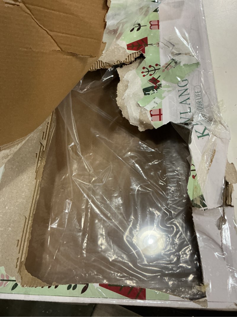 Condition photo showing Good Condition for Clear Sturdy Acrylic Serving Tray with Handles-12x20Inch-Serving Coffee,Appetizer,Breakfast,Butler-Kitchen Countertop Makeup Drawer Organizer-Vanity Table Ottoman Tray-Decorative Tray 20" x 12" x 2" Clear