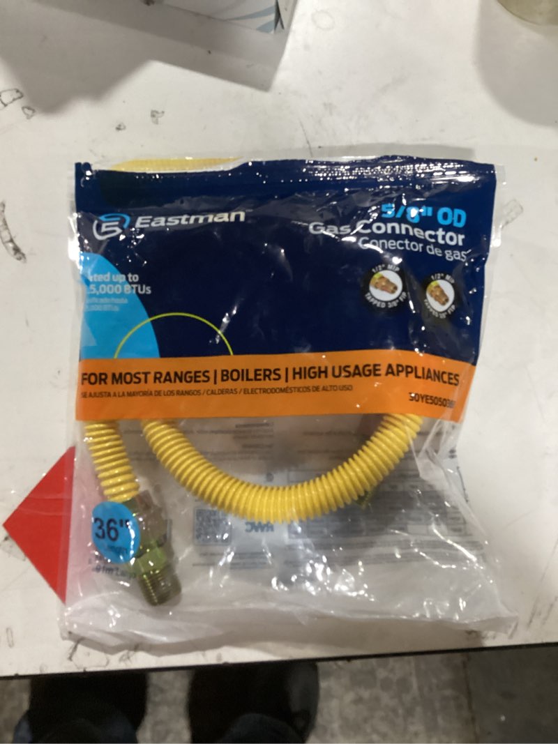 Condition photo showing Good Condition for EASTMAN 36-in 1/2 -in MIP Inlet x 1/2 -in MIP Outlet Stainless steel Gas connector