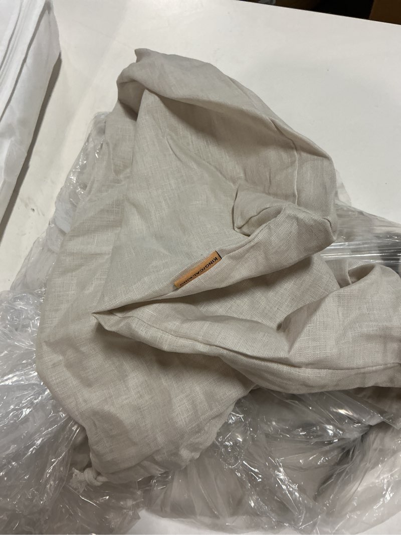 Condition photo showing Good Condition for european linen sheet set king khaki