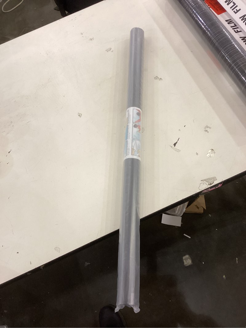 Condition photo showing New/Like New for Window Film, Total Blackout Window Privacy Film, Blocks 100% of UV and Light Rays No Glue Black Window Tint for Home Office with Free Installation Tools, 29.5 Inch X 6.5 Feet, Black Frosted Black 29.5 Inch X 6.5 Feet