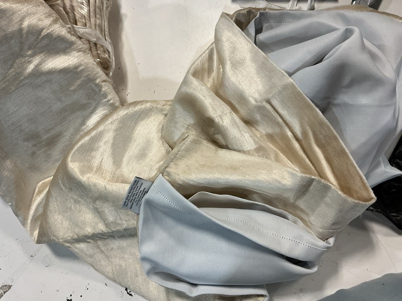 Condition photo showing Good Condition for quince luster velvet blackout curtian 48”x108 ivory