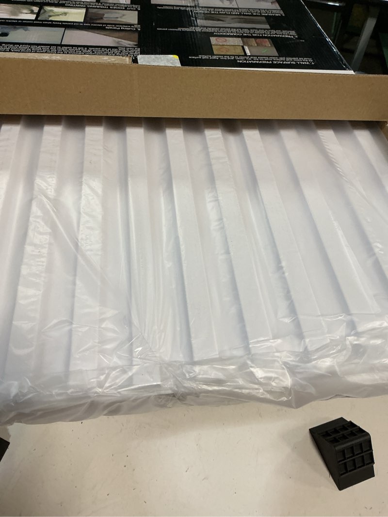 Condition photo showing New/Like New for art3d slat wall panel, 3d fluted textured panel 12-tile 19.7 x 19.7in. - white 19.7 x 19.7in. square - white 12