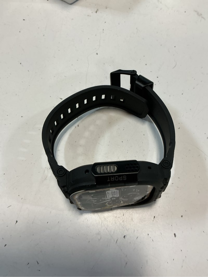 Condition photo showing Good Condition for amband bands case screen protector compatible with apple watch ultra 3/2/1 49mm for men, m1 sport series rugged cover strap and 9h tempered glass, military protective bumper for iwatch 49 mm men black black 49mm