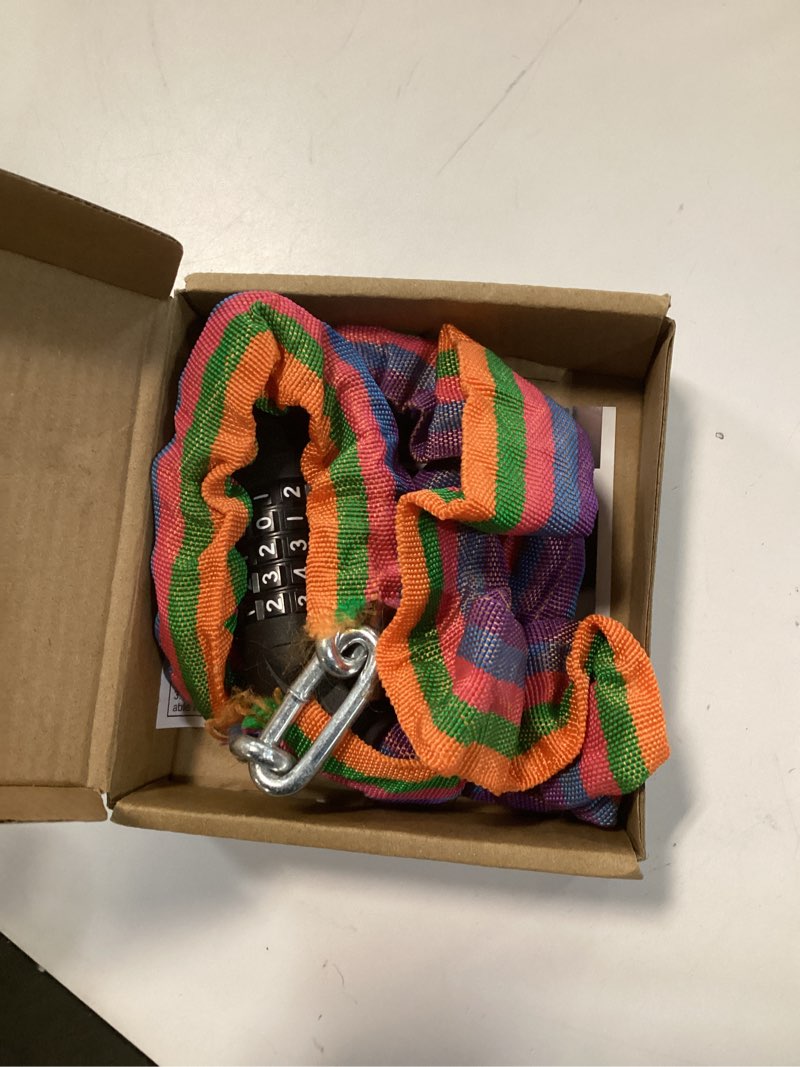 Condition photo showing New/Like New for NDakter Bike Chain Lock, 5 Digit Combination Heavy Duty Anti Theft Bicycle Chain Lock,3.2/4.27/5/6Ft Long Security Resettable Bike Locks for Bike, Bicycle, Scooter, Door, Gate, Fence - 4/6mm Thick Multicolor 4.27 feet Long, 6 mm Thick