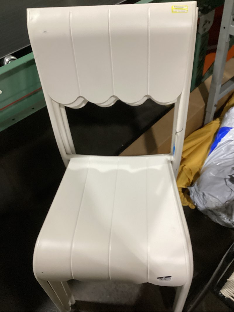 Condition photo showing Good Condition for scallop slat outdoor armless patio dining stacking chair cream - room essentials™