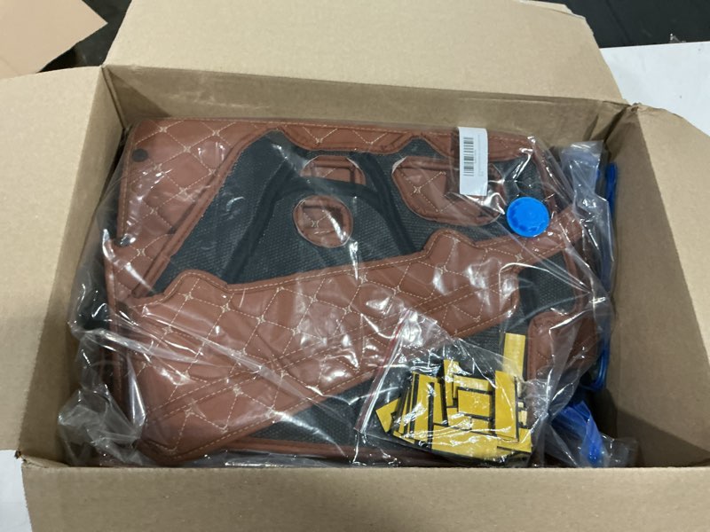 Condition photo showing Good Condition for for bmw x7 2+3+2 seater trunk mat cargo cover dog liner boot liner full coverage leather 3d laser measured (trunk mat+2nd row backrest mat+3rd row backrest mat+both sides panel) (brown brown x7 2+3+2 seater