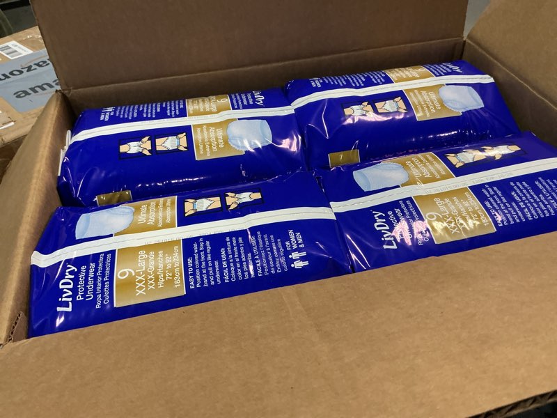 Condition photo showing New/Like New for LivDry Ultimate Adult Incontinence Underwear, High Absorbency, Leak Cuff Protection (XXX-Large (36 Count))