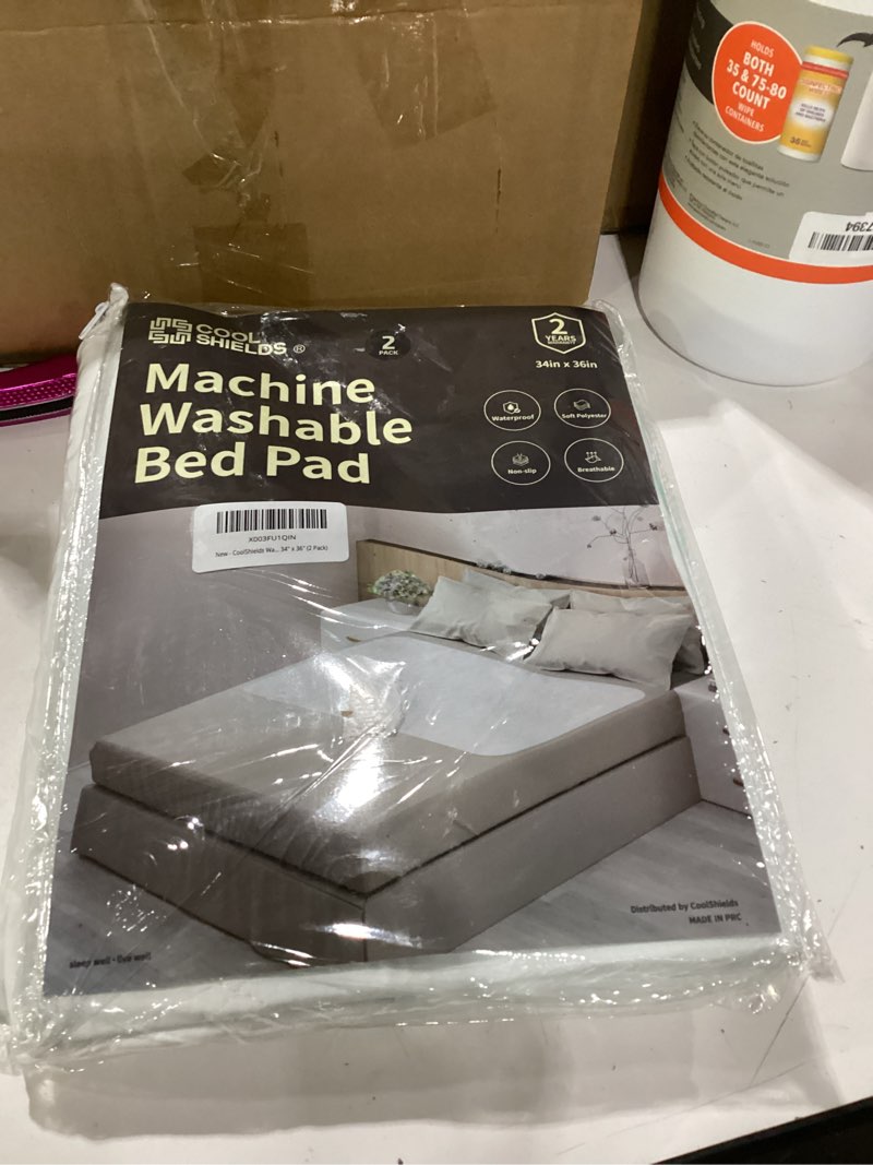 Condition photo showing Good Condition for coolshields waterproof bed pads incontinence washable reusable bedwetting mattress protector pad for kids, adults, elderly, and pets 34'' x 36'' (2 pack) 34x36 inch 2