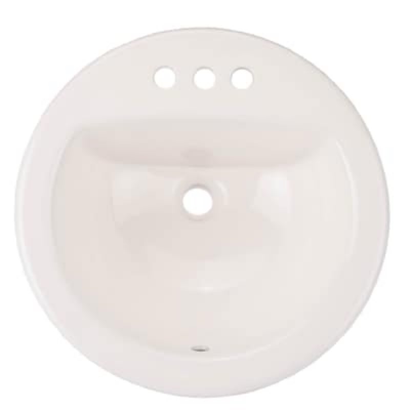 Project Source Colter Vitreous China 19.0-in Drop-in Round Traditional White Bathroom Sink