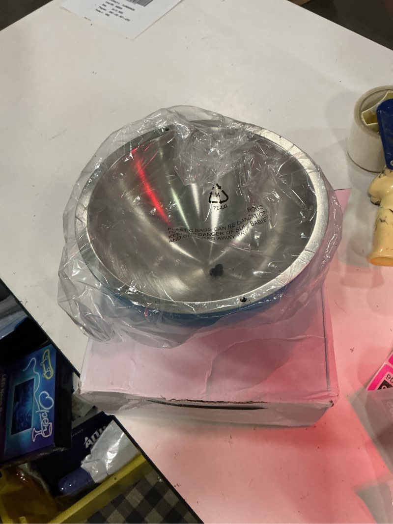 Condition photo showing New/Like New for honeydak 1 pack 70 oz dip chiller bowl stainless steel double walled insulated ice serving bowl for parties salsa, guacamole, condiments, sauces, salad & food hot and cold, blue 70 oz blue 1